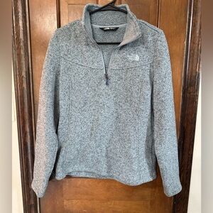 The north face women's half zip fleece pullover heather blue sz M